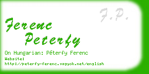 ferenc peterfy business card