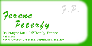 ferenc peterfy business card